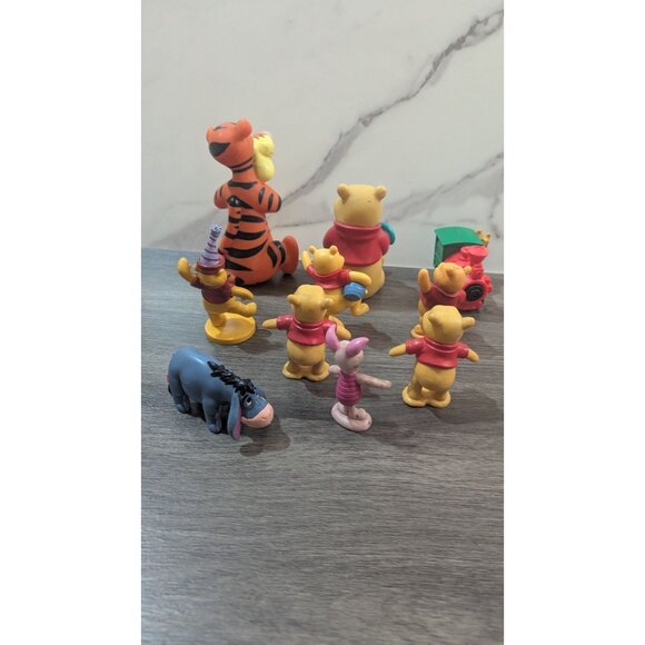 vtg Disney Winnie The Pooh Figurine Tigger Eeyore Piglet cake toppers toys lot - Picture 3 of 8